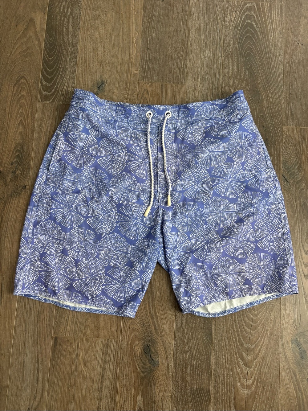 johnnie-O Blue Geometric Pattern Swim Trunks